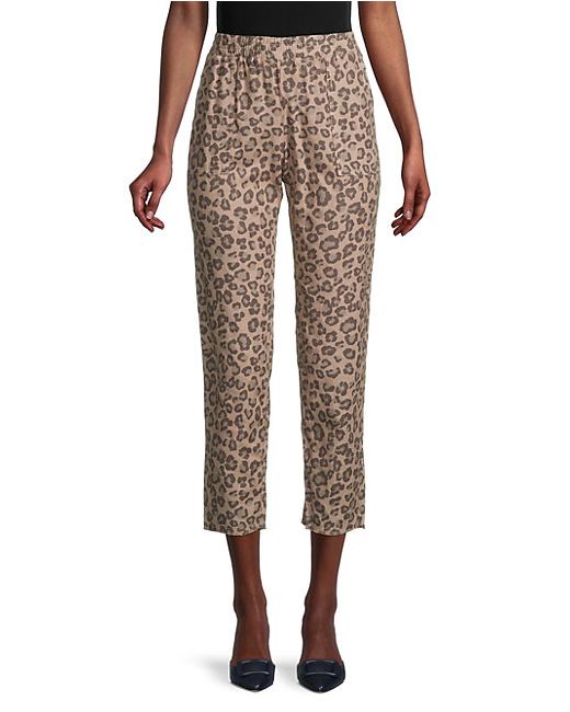 Monrow Leopard-Print Cropped Pants