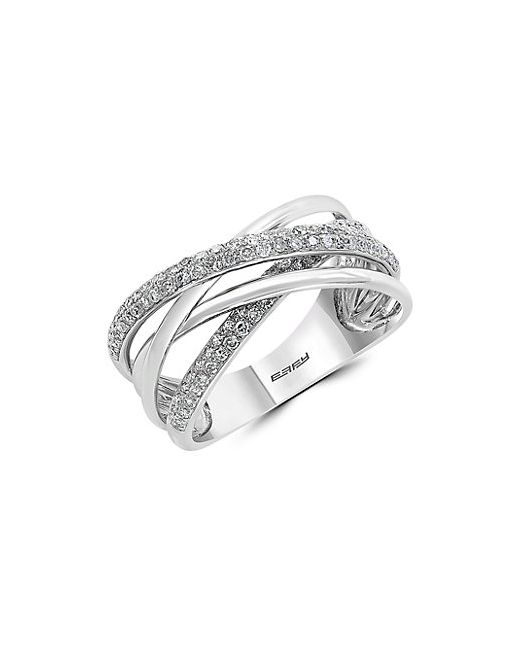 Effy 14K White Gold Diamond Multi-Band Ring