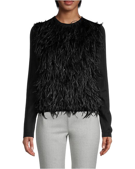 Giambattista Valli Feathered Cashmere Silk-Blend Sweater