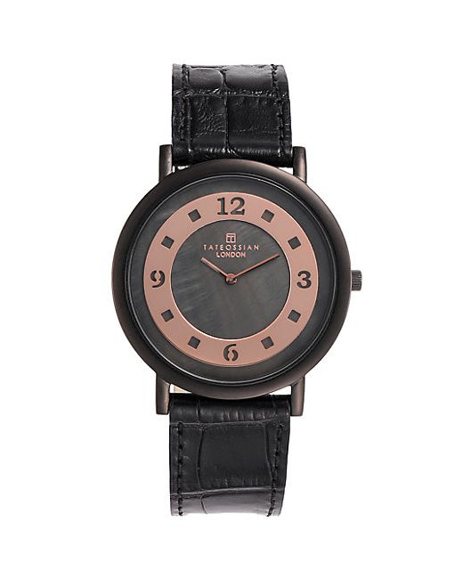 Tateossian Stainless Steel Leather-Strap Watch