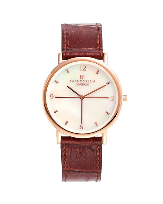 Tateossian Stainless Steel Leather Watch