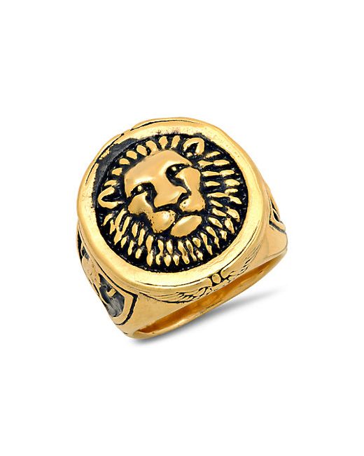 Anthony Jacobs 18K Goldplated Stainless Steel Lion Mount Ring