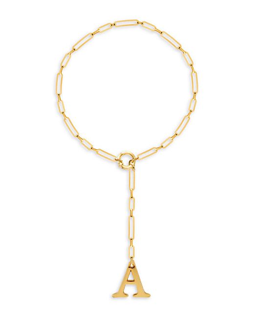 Gabi Rielle Get Personal 14K Gold Vermeil Initial Adjustable Lariat Necklace