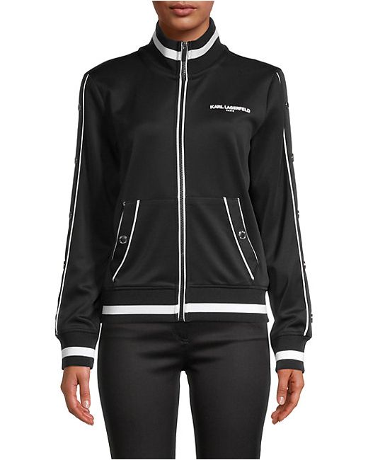 Karl Lagerfeld Stand Collar Full-Zip Jacket