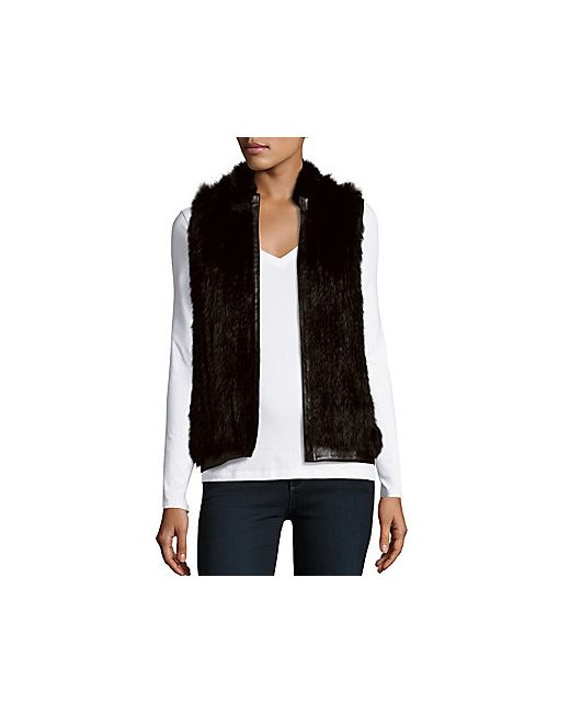 Saks Fifth Avenue Rabbit Fur Open Front Vest