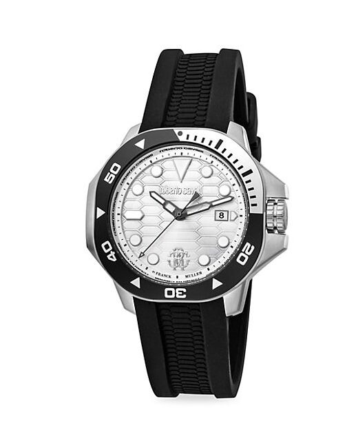 Roberto Cavalli by Franck Muller Stainless Steel Rubber-Strap Watch