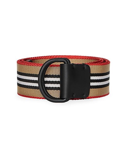 Burberry Icon Stripe Double D-Ring Belt