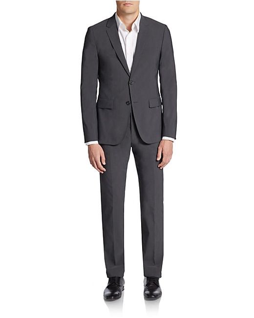 Hugo Boss Red Regular-Fit Cotton-Blend Two-Button Suit