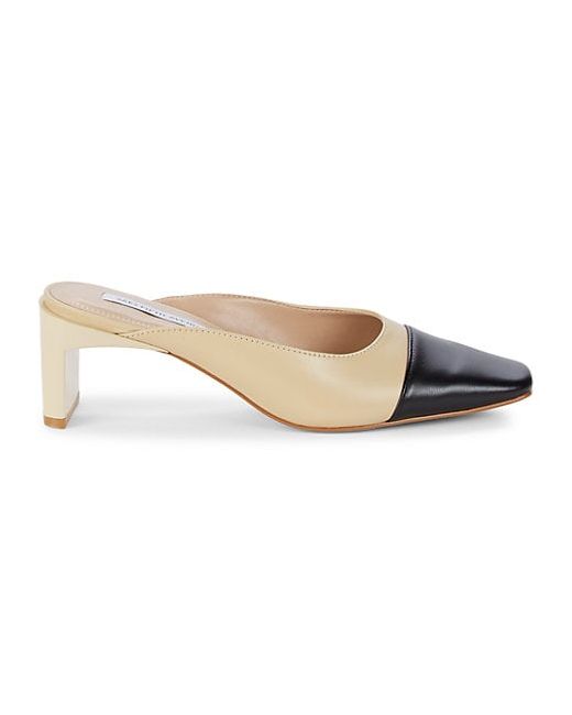 Saks Fifth Avenue Two-Tone Leather Mules