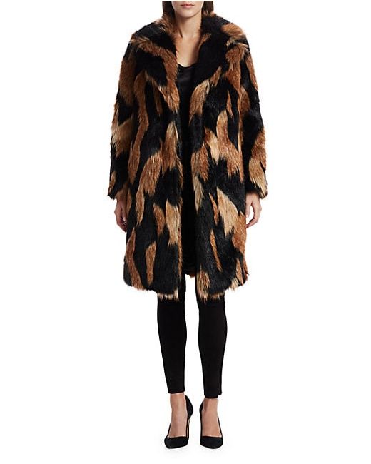 Alice + Olivia Foster Faux Fur Full Length Coat