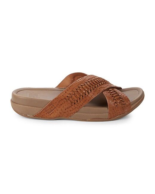 FitFlop Surfer Woven Leather Slides