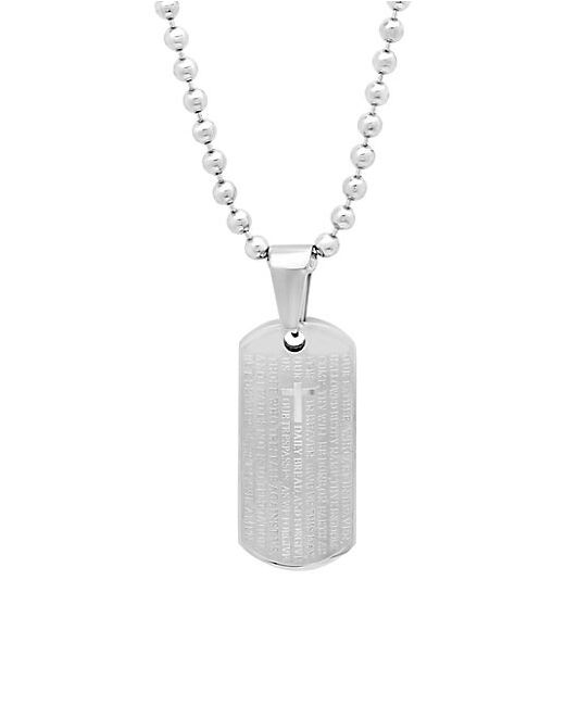 Anthony Jacobs Stainless Steel Lords Prayer Pendant Necklace