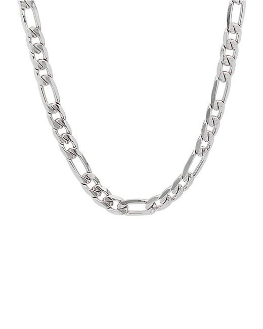 Anthony Jacobs Stainless Steel Figaro Chain Link Necklace/24
