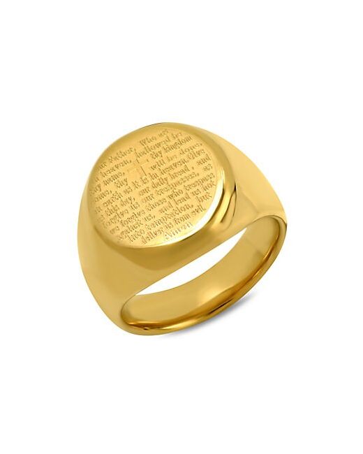 Anthony Jacobs 18K Goldplated Stainless Steel Our Father English Prayer Ring