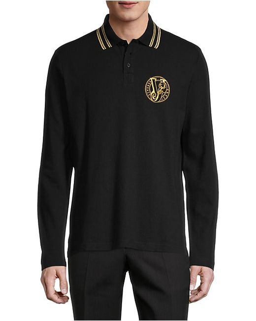 Versace Jeans Crested Long-Sleeve Polo