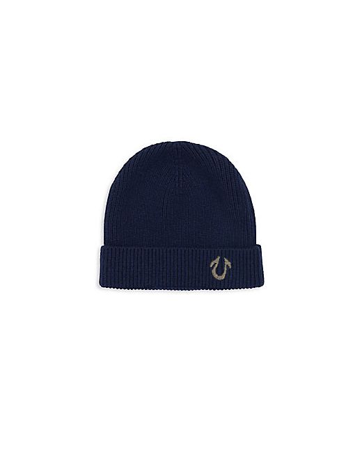 True Religion Cashmere Blend Ribbed Knit Beanie