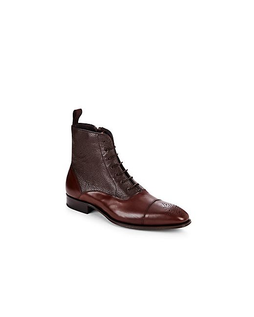 Mezlan Cap Toe Leather Ankle Boots