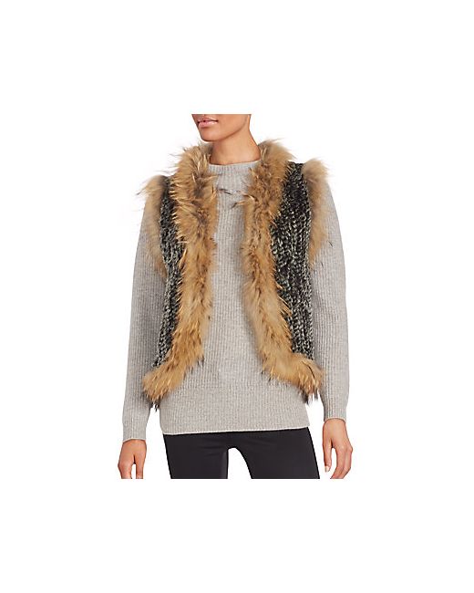 Saks Fifth Avenue Fur Sleeveless Vest