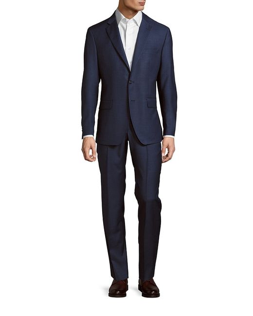 Saks Fifth Avenue Made in Italy Modern-Fit Solid Wool Suit