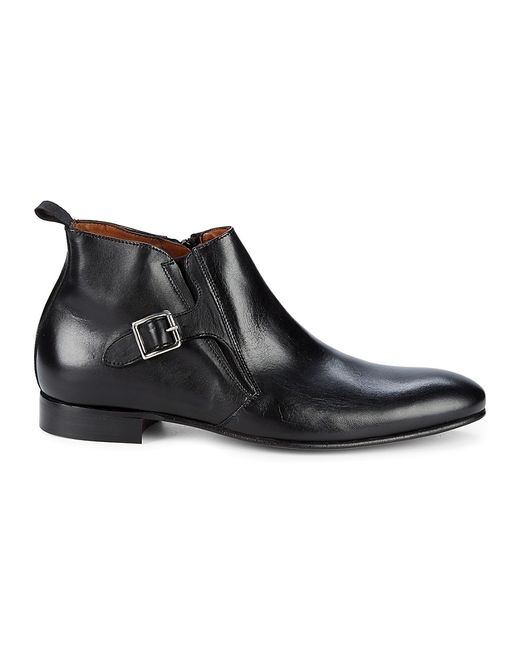 Massimo Matteo Buckled Leather Chelsea Boots