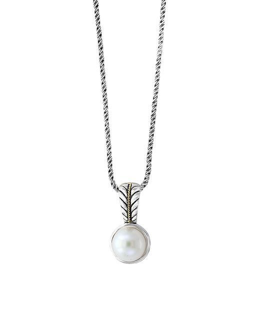 Effy 18K Yellow Gold and Sterling Pearl Pendant Necklace