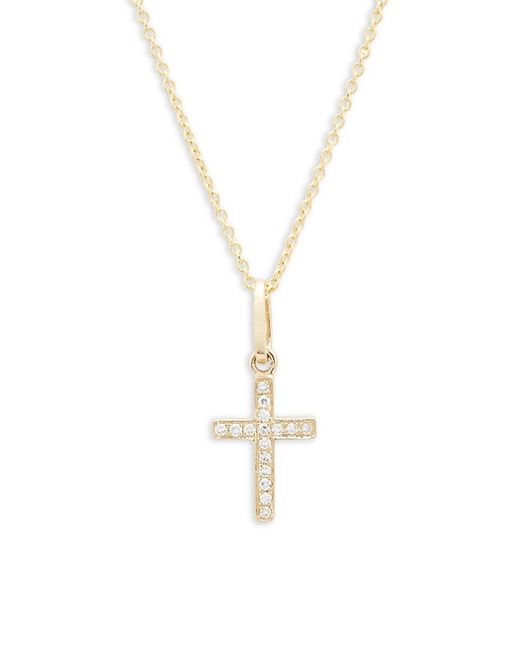 Saks Fifth Avenue Diamond and 14K Cross Pendant Necklace