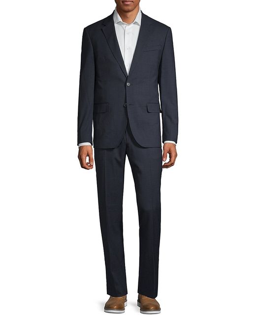 Karl Lagerfeld Slim-Fit Checked Notch Lapel Suit