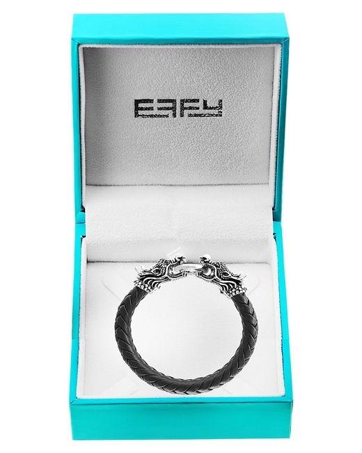Effy Sterling Silver Sapphire Leather Dragon Bracelet