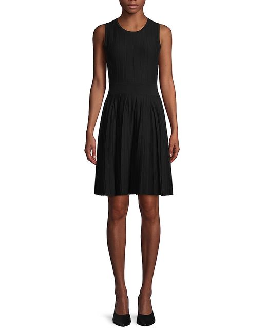 Saks Fifth Avenue Pleated Knit Fit--Flare Dress