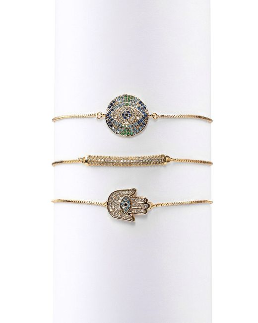 Eye Candy LA Luxe Cici Hamsa Crystal 3-Piece Bracelet Set