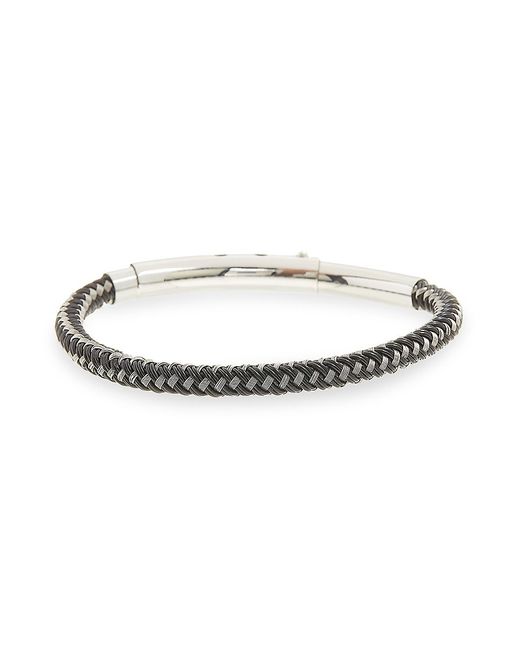 Jean Claude Braided Leather Stainless Steel Bracelet