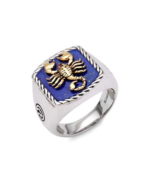 Effy 14K Goldplated Sterling Lapis Lazuli Scorpion Ring