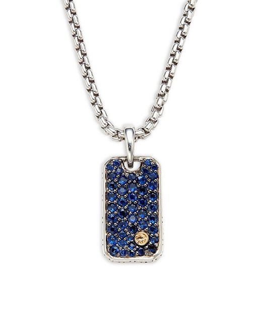 Effy Sterling 18K Yellow Gold Blue Sapphire Pendant Necklace