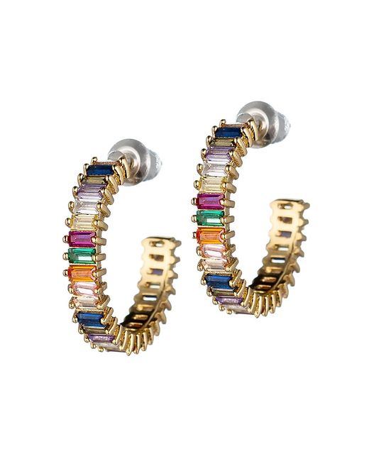 Eye Candy LA Luxe Rainbow Crystal Hoop Earrings