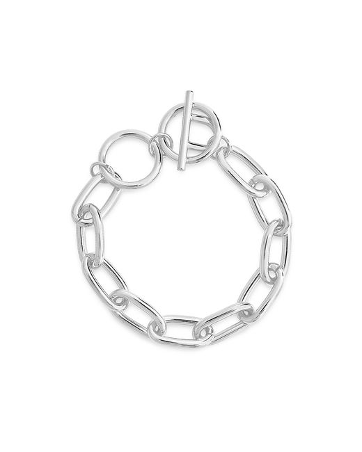 Sterling Forever Rhodium-Plated Link Toggle Bracelet