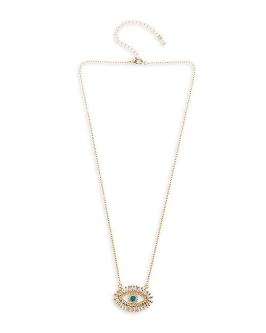 Eye Candy LA Luxe 14K Goldplated Sterling Crystal Evil Eye Pendant Necklace