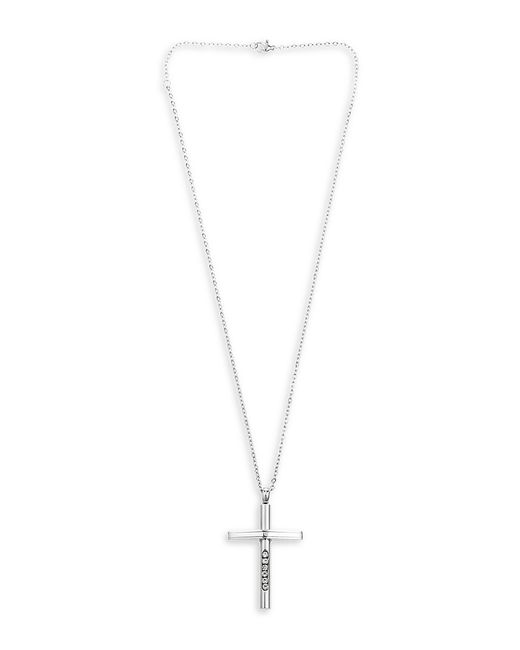 Eye Candy LA Stainless Steel Crystal Cross Pendant Necklace