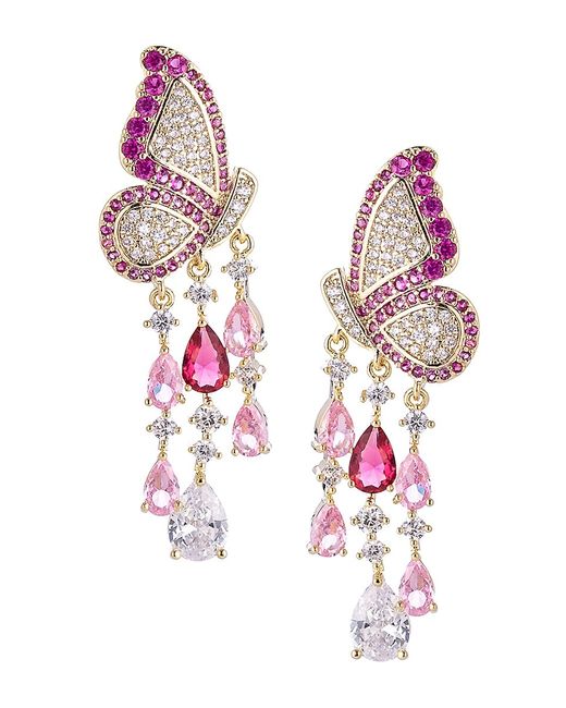 Eye Candy LA The Luxe Painted Lady 18K Goldplated Crystal Dangle Earrings