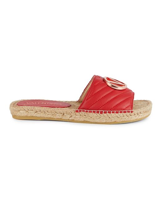 Valentino Bags by Mario Valentino Clavel Quilted Leather Espadrille Slides Sandals