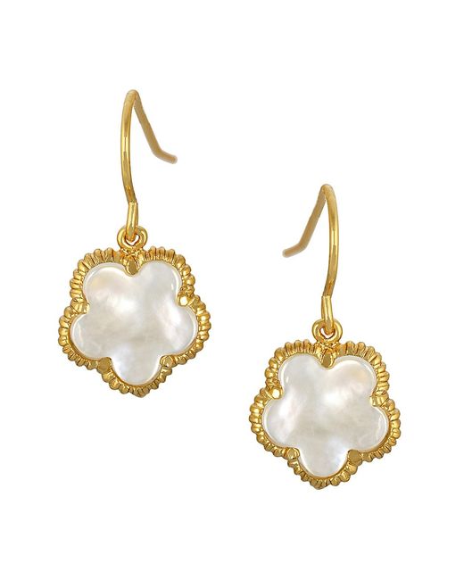 Jan-Kou 14K Goldplated Mother-Of-Pearl Flower Drop Earrings