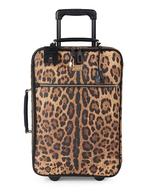 Dolce & Gabbana Animal-Print Leather Suitcase