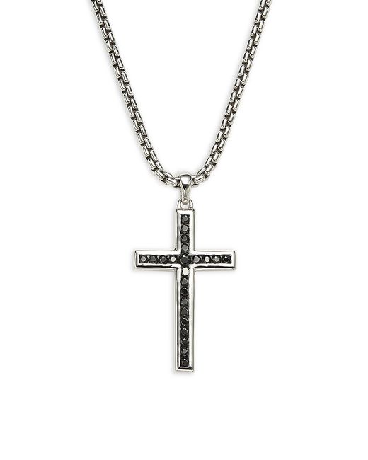 Effy Sterling Silver Spinel Cross Pendant Necklace