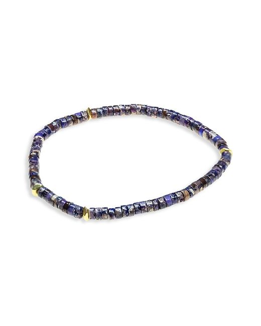 Jean Claude Agate Lapis lazuli Dumarite Randel Stretch Bracelet