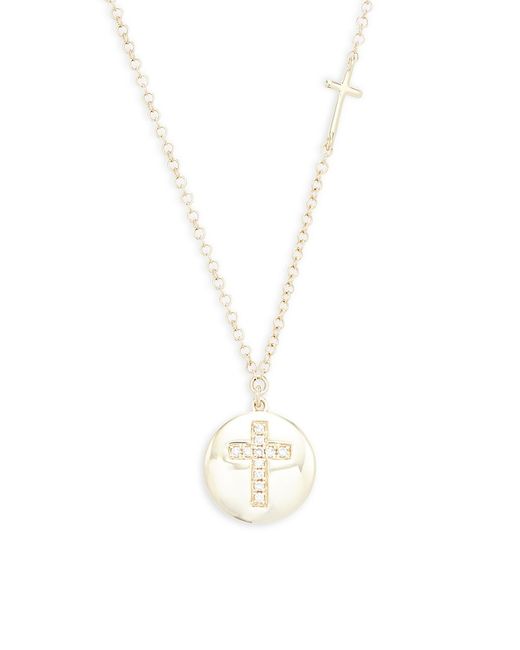 Saks Fifth Avenue 14K Diamond Cross Pendant Necklace