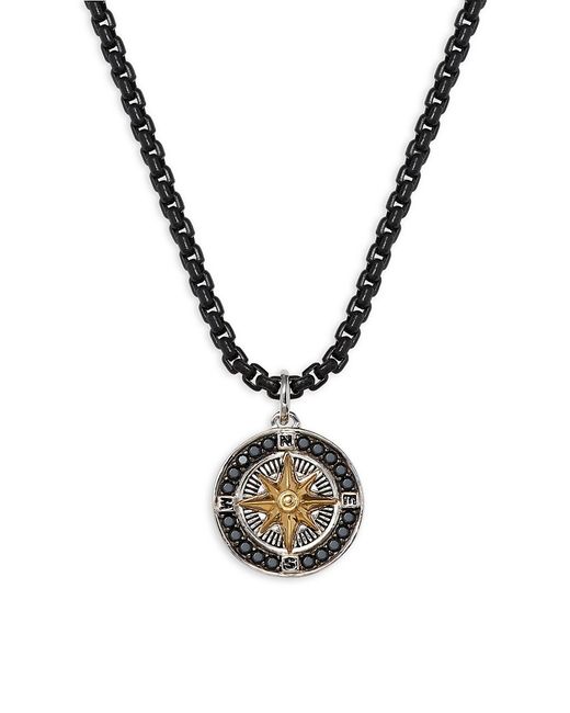 Effy Tri-Tone Sterling Silver Spinel Compass Pendant Necklace