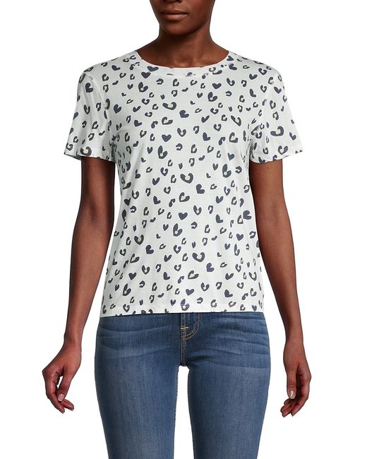 Monrow Leopard Print Cotton T-Shirt