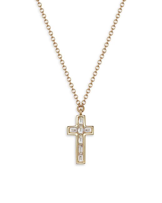 Saks Fifth Avenue 14K Diamond Cross Pendant Necklace