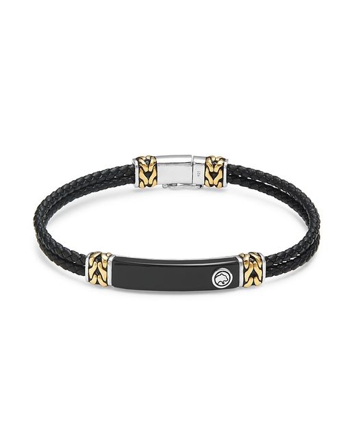 Effy Goldplated Sterling Leather Onyx Bracelet