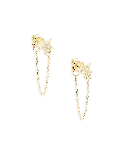 Saks Fifth Avenue 14K White Diamond Star Chain Earrings