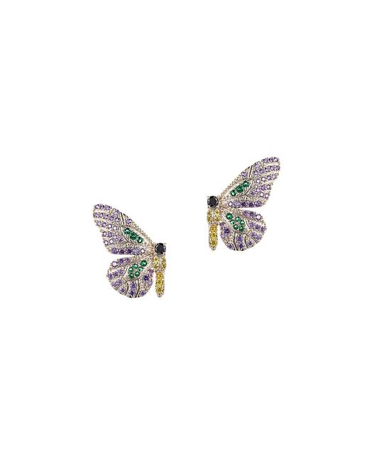 Eye Candy LA Luxe Butterfly Silvertone Crystal Earrings